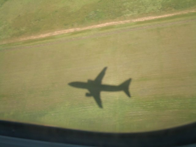 sombra de uma aeronave para representar a velocidades em relação ao solo